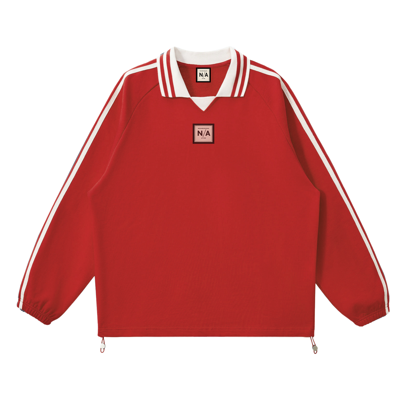 Urban Prep Striped Lapel Collar Sweatshirt