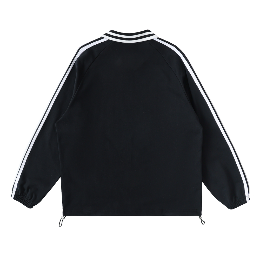 Urban Prep Striped Lapel Collar Sweatshirt