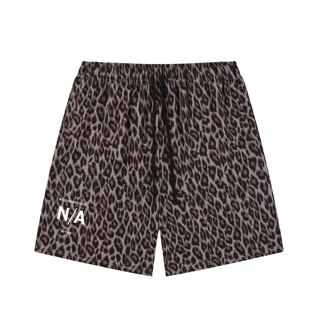 Unisex Heavyweight Leopard Drawstring Shorts