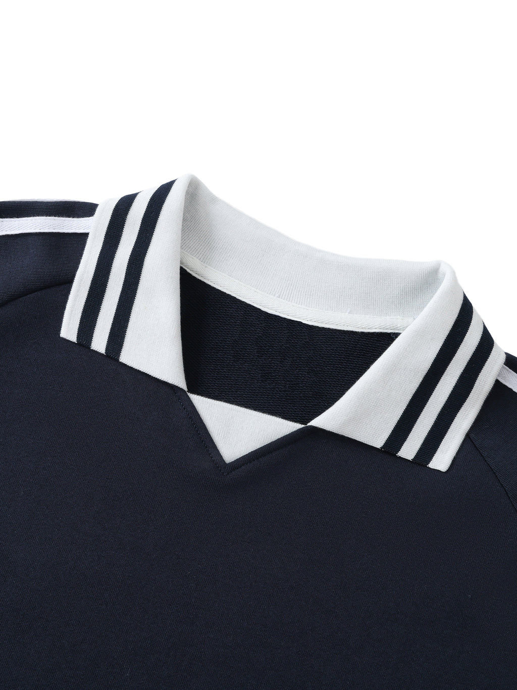 Urban Prep Striped Lapel Collar Sweatshirt